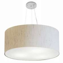 Pendente Cilíndrico Md-4074 Cúpula em Tecido 60x30cm Linho Bege - Bivolt