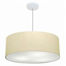 Pendente Cilíndrico Md-4079 Cúpula em Tecido 60x21cm Algodão Crú - Bivolt