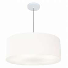 Pendente Cilíndrico Md-4079 Cúpula em Tecido 60x21cm Branco - Bivolt