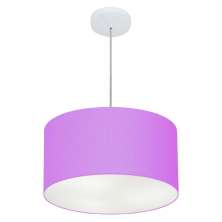 Pendente Cilíndrico Md-4099 Cúpula em Tecido 40x25cm Lilás - Bivolt