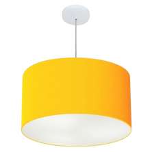 Pendente Cilíndrico Md-4101 Cúpula em Tecido 60x30cm Laranja - Bivolt