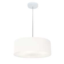 Pendente Cilíndrico Md-4132 Cúpula em Tecido 40x15cm Branco - Bivolt