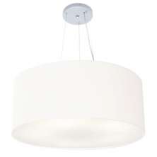 Pendente Cilíndrico Md-4135 Cúpula em Tecido 70x30cm Branco - Bivolt