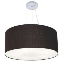 Pendente Cilíndrico Md-4135 Cúpula em Tecido 70x30cm Preto - Bivolt