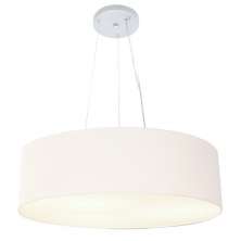 Pendente Cilíndrico Md-4136 Cúpula em Tecido 80x15cm Branco - Bivolt