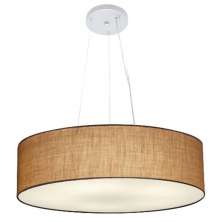 Pendente Cilíndrico Md-4136 Cúpula em Tecido 80x15cm Palha - Bivolt