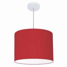 Pendente Cilíndrico Md-4146 Cúpula em Tecido 40x30cm Bordô - Bivolt