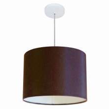 Pendente Cilíndrico Md-4146 Cúpula em Tecido 40x30cm Café - Bivolt
