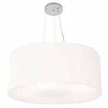 Pendente Cilíndrico Md-4150 Cúpula em Tecido 70x21cm Branco - Bivolt