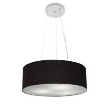 Pendente Cilíndrico Md-4181 Cúpula em Tecido 40x15cm Preto - Bivolt