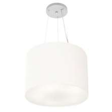 Pendente Cilíndrico Md-4183 Cúpula em Tecido 40x30cm Branco - Bivolt