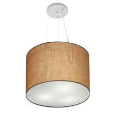 Pendente Cilíndrico Md-4183 Cúpula em Tecido 40x30cm Palha - Bivolt