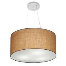 Pendente Cilíndrico Md-4185 Cúpula em Tecido 45x21cm Palha - Bivolt