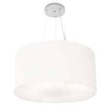 Pendente Cilíndrico Md-4189 Cúpula em Tecido 50x30cm Branco - Bivolt