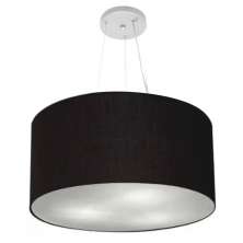 Pendente Cilíndrico Md-4189 Cúpula em Tecido 50x30cm Preto - Bivolt