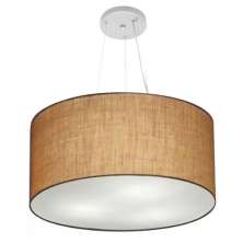 Pendente Cilíndrico Md-4191 Cúpula em Tecido 55x25cm Palha - Bivolt