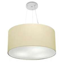 Pendente Cilíndrico Md-4192 Cúpula em Tecido 55x30cm Algodão Crú - Bivolt