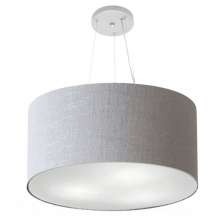 Pendente Cilíndrico Md-4192 Cúpula em Tecido 55x30cm Rústico Cinza - Bivolt