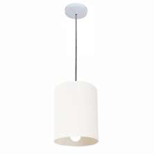 Pendente Cilíndrico Md-4200 Cúpula em Tecido 14x15cm Branco - Bivolt