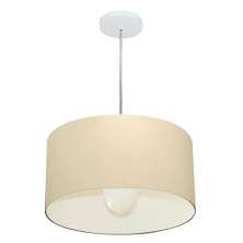 Pendente Cilíndrico Md-4202 Cúpula em Tecido 40x25cm Algodão Crú - Bivolt