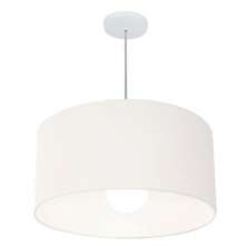 Pendente Cilíndrico Md-4207 Cúpula em Tecido 55x25cm Branco - Bivolt