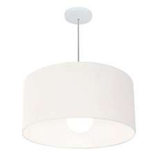Pendente Cilíndrico Md-4208 Cúpula em Tecido 55x30cm Branco - Bivolt