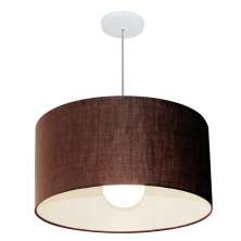 Pendente Cilíndrico Md-4208 Cúpula em Tecido 55x30cm Café - Bivolt