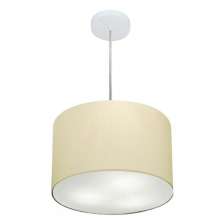 Pendente Cilíndrico Md-4211 Cúpula em Tecido 35x25cm Algodão Crú - Bivolt