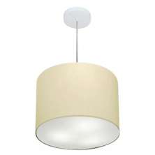 Pendente Cilíndrico Md-4212 Cúpula em Tecido 40x30cm Algodão Crú - Bivolt