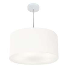 Pendente Cilíndrico Md-4213 Cúpula em Tecido 50x30cm Branco - Bivolt