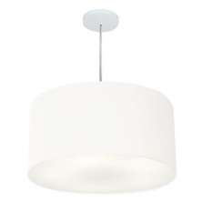 Pendente Cilíndrico Md-4215 Cúpula em Tecido 55x30cm Branco - Bivolt