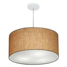 Pendente Cilíndrico Md-4215 Cúpula em Tecido 55x30cm Palha - Bivolt