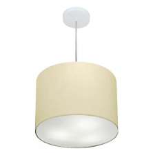 Pendente Cilíndrico Md-4216 Cúpula em Tecido 40x30cm Algodão Crú - Bivolt