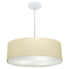 Pendente Cilíndrico Md-4217 Cúpula em Tecido 50x15cm Algodão Crú - Bivolt