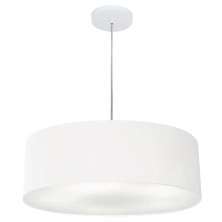 Pendente Cilíndrico Md-4217 Cúpula em Tecido 50x15cm Branco - Bivolt