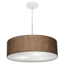 Pendente Cilíndrico Md-4217 Cúpula em Tecido 50x15cm Café - Bivolt