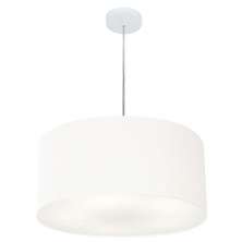 Pendente Cilíndrico Md-4220 Cúpula em Tecido 55x30cm Branco - Bivolt