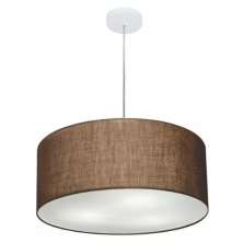 Pendente Cilíndrico Md-4220 Cúpula em Tecido 55x30cm Café - Bivolt