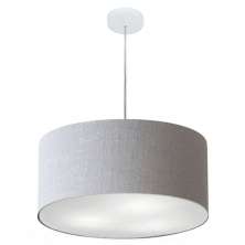 Pendente Cilíndrico Md-4220 Cúpula em Tecido 55x30cm Rústico Cinza - Bivolt