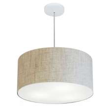 Pendente Cilíndrico Md-4243 Cúpula em Tecido 45x25cm Rústico Bege - Bivolt