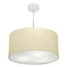 Pendente Cilíndrico Md-4245 Cúpula em Tecido 50x30cm Algodão Crú - Bivolt
