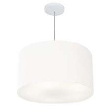 Pendente Cilíndrico Md-4250 Cúpula em Tecido 45x30cm Branco - Bivolt