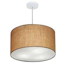Pendente Cilíndrico Md-4250 Cúpula em Tecido 45x30cm Palha - Bivolt