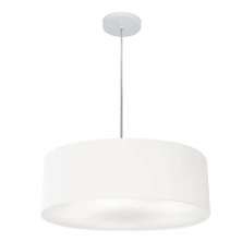 Pendente Cilíndrico Md-4254 Cúpula em Tecido 45x15cm Branco - Bivolt