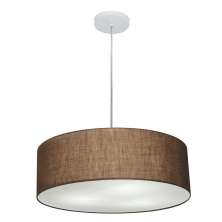 Pendente Cilíndrico Md-4254 Cúpula em Tecido 45x15cm Café - Bivolt