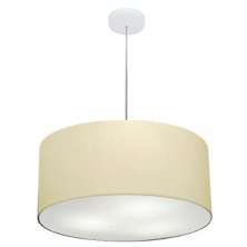 Pendente Cilíndrico Vivare Md-4320 Cúpula em Tecido 50x25cm Algodão Crú - Bivolt