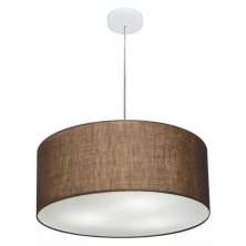 Pendente Cilíndrico Vivare Md-4320 Cúpula em Tecido 50x25cm Café - Bivolt