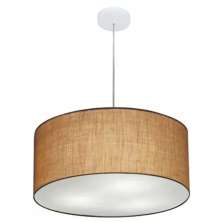Pendente Cilíndrico Vivare Md-4320 Cúpula em Tecido 50x25cm Palha - Bivolt