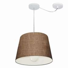 Pendente Cone Com Desvio Md-4274 Cúpula Tecido 30/30x40cm Café - Bivolt
