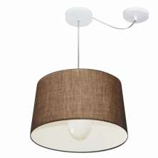 Pendente Cone Com Desvio Md-4275 Cúpula 30/40x45cm Café - Bivolt